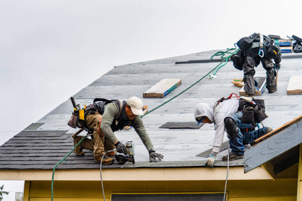 Professional Gutter Installation technician working in Marshall, VA